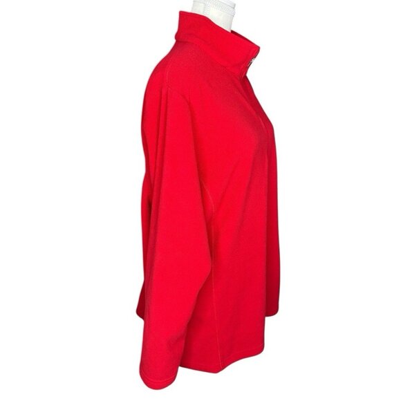 Lands' End Women's Red Athletic Quarter Zip Fleece Activewear Top 2XL/20-22W/C51 - Picture 2 of 15
